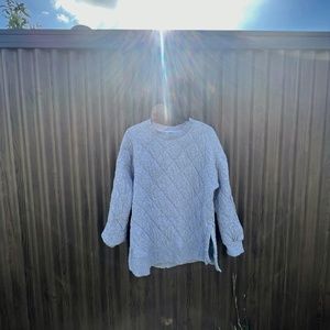 Long-Sleeve Vintage Quilted Tunic Sweatshirt for Women